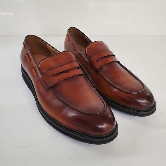 Vintage Foundry Co Brown Leather Loafer Shoes Size 10.5 image number 1