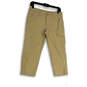Womens Tan Flat Front Pockets Stretch Straight Leg Capri Pants Size 6 image number 1