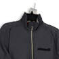 Mens Gray Mock Neck Long Sleeve Full-Zip Activewear Track Jacket Size S image number 3