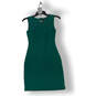Womens Green Sleeveless Back Zip Keyhole Neck Short Bodycon Dress Size XS image number 3