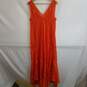 Anthropologie bright orange crochet lace sleeveless midi dress with slip M nwt image number 1