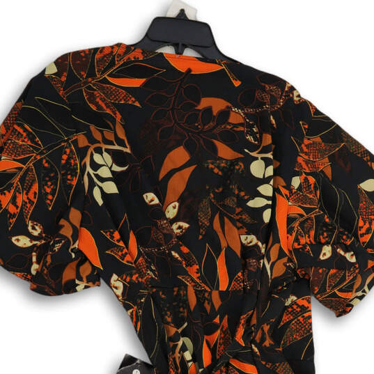 NWT Womens Black Orange Floral Tie Waist Havana Mini Dress Size 22/24 image number 4