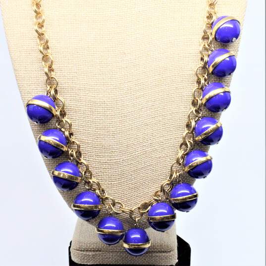 J. Crew Gold & Silver Tone Blue Necklaces & Bangle image number 3