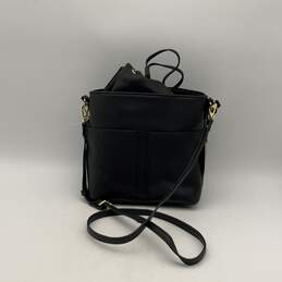 NWT Womens Black Leather Detachable Strap Inner Pockets Bucket & Drawstring Bag