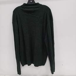 J. Ferrar Woolmark Green Merino Wool Cable Knit Sweater Size L alternative image