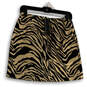 NWT Womens Black Gold Animal Print Flat Front Pull-On Mini Skirt Size 2 image number 1