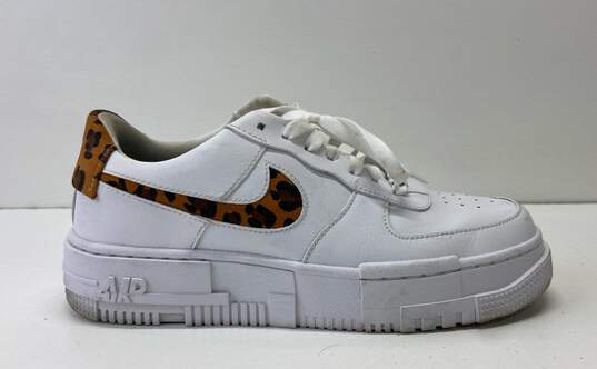 Nike AF 1 Low Pixel SE Women's White Sneakers with Leopard Print Swoosh Sz. 8.5 image number 1