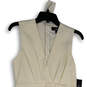 NWT Womens White V-Neck Ruched Sleeveless Back Zip Bodycon Dress Size Large image number 3