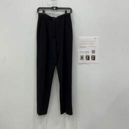 Giorgio Armani Womens Black Pleated Slash Pocket Dress Pants Size 6 W/COA
