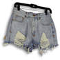 NWT Womens Blue Relaxed Fit High Rise Pockets Denim Cut-Off Shorts Size 28 image number 1