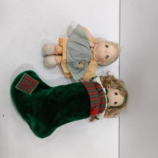 Precious Moments Christmas Sock Girl & Doll image number 1