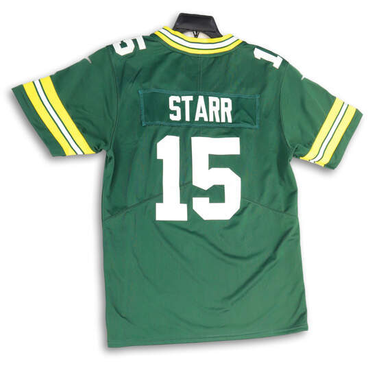 Mens Green Yellow Green Bay Packers Bart Starr #15 NFL Football Jersey Sz M image number 2