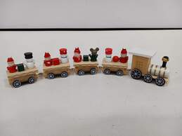 Vintage Wooden Painted Christmas Train alternative image