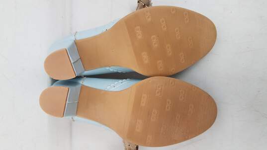 Light Blue Block Heel Ankle Strap Women's Casual 37 image number 4
