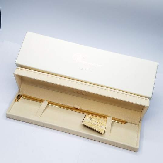 Veronese Collection Gold Over Sterling Omega Link 7" Bracelet In Box 13.7g image number 1