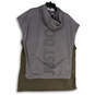 Mens Gray Dri-Fit Sleeveless Drawstring Pockets Pullover Hoodie Size Large image number 2