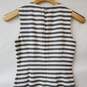 Theory Cotton Sleeveless Gray White Striped Midi Dress Women's 0 image number 2