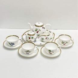 NIKKO Porcelain Tea Set Floral Fruit Motif Fine China 12Pc Tea Set