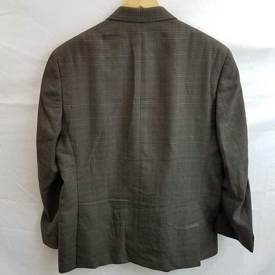 Michael Kors Men's Brown Plaid Suit Jacket Size 44L image number 2