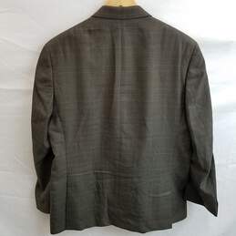 Michael Kors Men's Brown Plaid Suit Jacket Size 44L alternative image