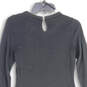 Womens Black Knitted Crew Neck Long Sleeve Keyhole Back Sweater Dress Sz XS image number 4