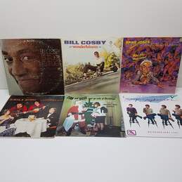 Lot of 6 Vintage Comedy Vinyl Records - Bill Cosby, Spike Jones, Skip & Stephenson, Homer & Jethro, Stan & Doug