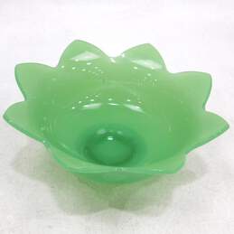 Fenton Lotus Bowl Jade Green Elegant Glass Vintage