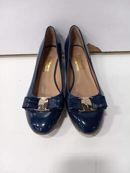 Salvatore Ferragamo Women's Dark Blue Bow Heels
