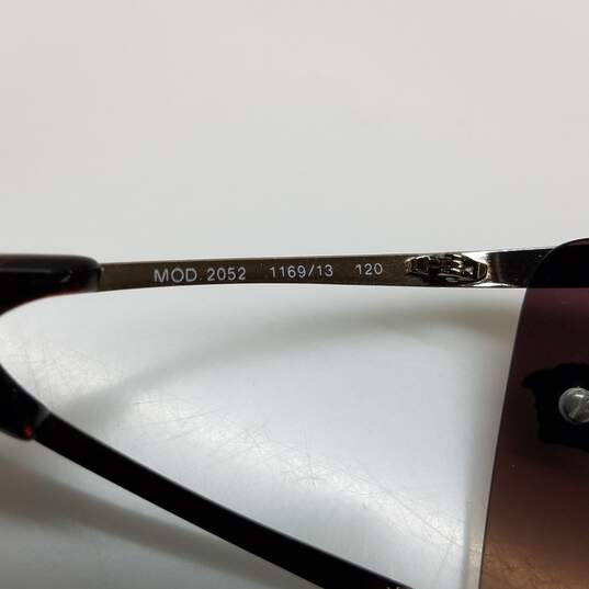 AUTHENTICATED Versace Mod Brown Shield Rimless Sunglasses image number 6