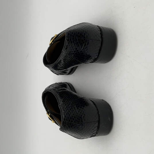 Mens Black Leather Almond Toe Slip-On Monk Strap Dress Shoes Size 8M image number 4