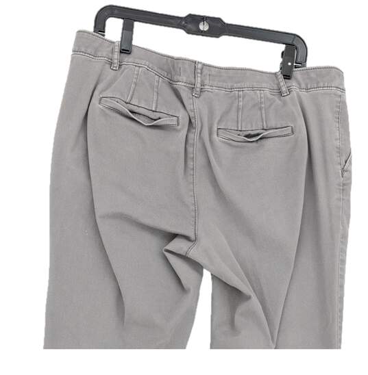 Womens 452390 Gray Flat Front Slash Pocket Zip Straight Leg Chino Pants 14 image number 4