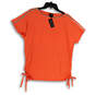 NWT Womens Orange Round Neck Short Sleeve Pullover T-Shirt Size Medium image number 1