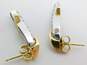 14K Two Tone Gold 0.23 CTTW Graduated Diamond Post Earrings 3.4g image number 2