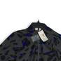 NWT Peyton Jensen Womens Gray Abstract 1/4 Zip Collarless Blouse Top Size Small image number 3
