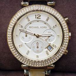 Michael Kors 39mm Case Crystal Bezel Chronograph Unisex Stainless Steel Quartz Watch
