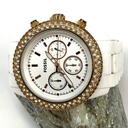 Designer Fossil XL Sport CH-2716 White Stainless Steel Analog Wristwatch