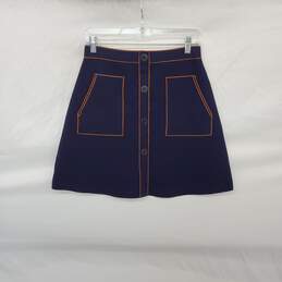Sandro Paris Dark Purple Knit A Line Mini Skirt WM Size 2