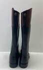 FRYE Black Brown Leather Riding Pull On Tall Knee Boots Shoes Size 6.5 M image number 5