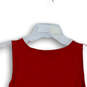 Womens Red Sleeveless Scoop Neck Stretch Wide Strap Tank Top Size Small image number 3