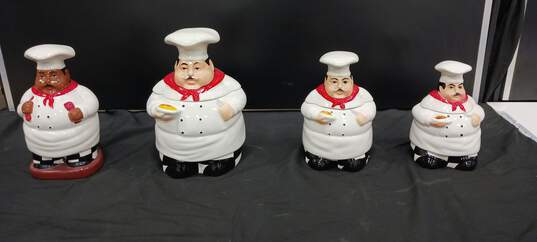 Bundle of 4 Decorative Chef Canisters image number 1