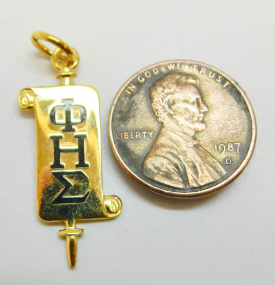 Vintage 10K Gold Black Enamel Phi Eta Sigma Honor Society Pendant Charm 1.7g image number 4