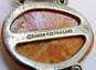 Barse 925 Composite Orange Coral Cabochons Paneled Statement Toggle Bracelet 73.9g image number 5