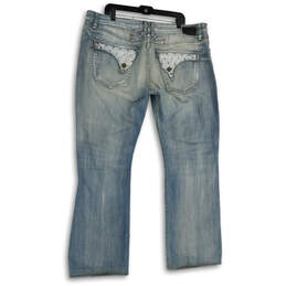 Womens Blue Denim Medium Wash 5-Pocket Design Bootcut Jeans Size 44 alternative image