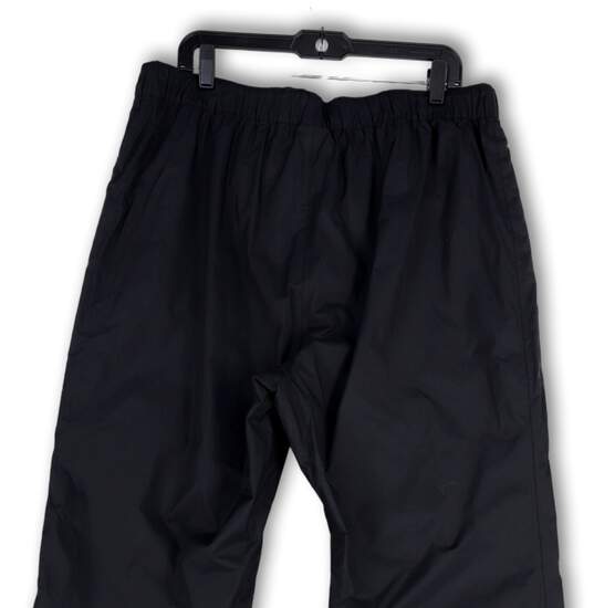 Mens Black Elastic Waist Straight Leg Pull On Rain Pants Size X-Large image number 4
