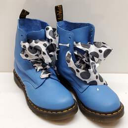 Dr Martens 1460 Leather Ankle Boots Mid Blue Size 8