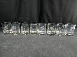 Set of 8 Monogrammed Clear Whisky Glasses
