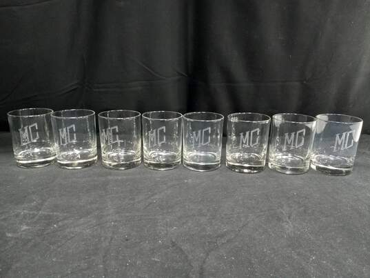 Set of 8 Monogrammed Clear Whisky Glasses image number 1