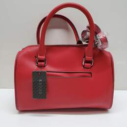 GUESS LOS ANGELES 'THORNTON' ROUGE CROSSGRAIN LEATHER SATCHEL 11x9x7in alternative image