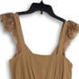 NWT Womens Brown Lace Cap Sleeve Pleated V-Neck One-Piece Romper Size XS image number 4