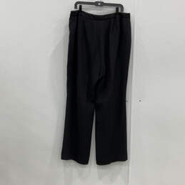NWT Womens Black Flat Front Pockets Wide Leg Dress Pants Size 16 W alternative image